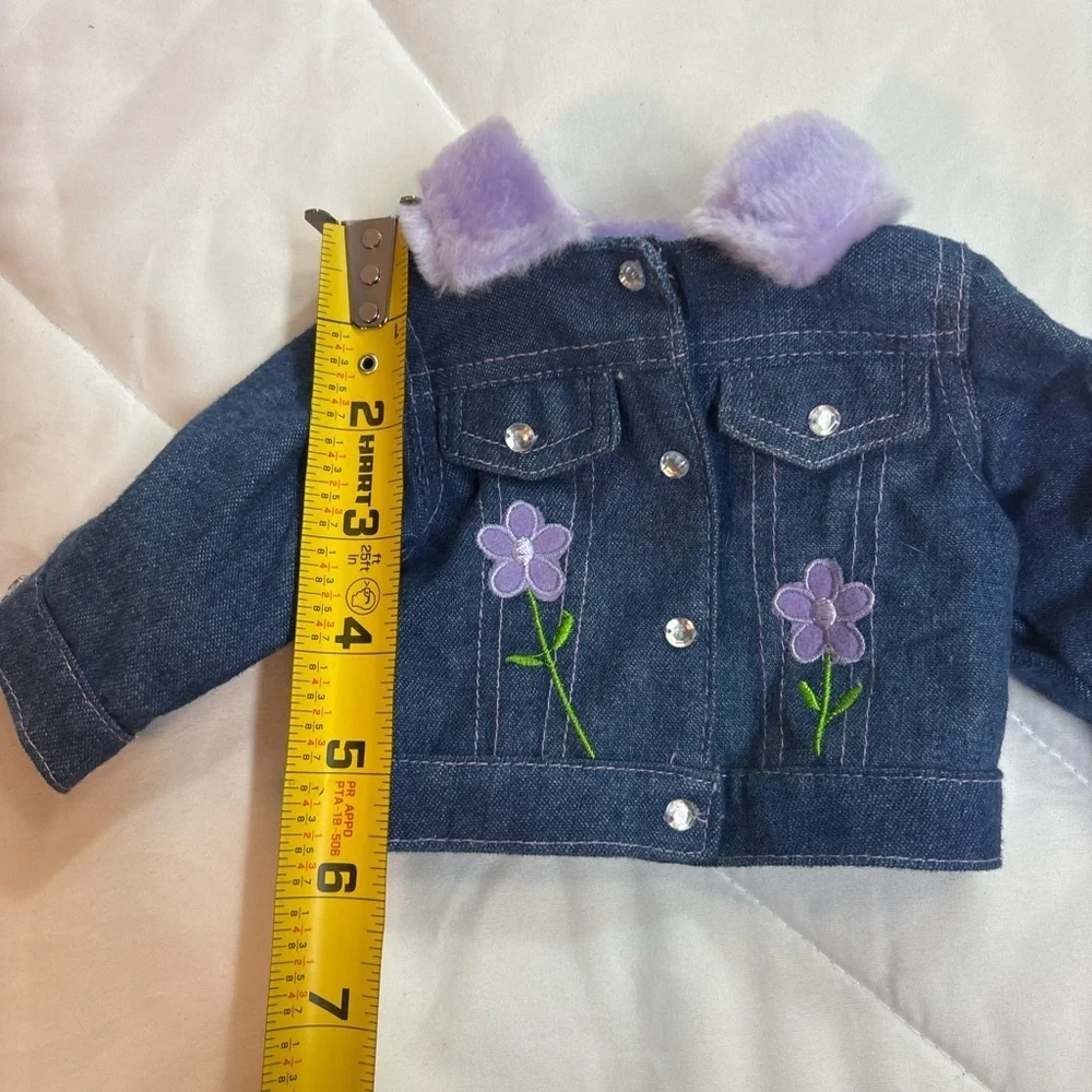 Disney Denim Jacket with Purple Floral Design for 18” doll